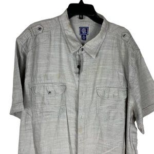 Big and Tall Men's Short Sleeve Button Up Grey 4X MAKE OFFER NOW!